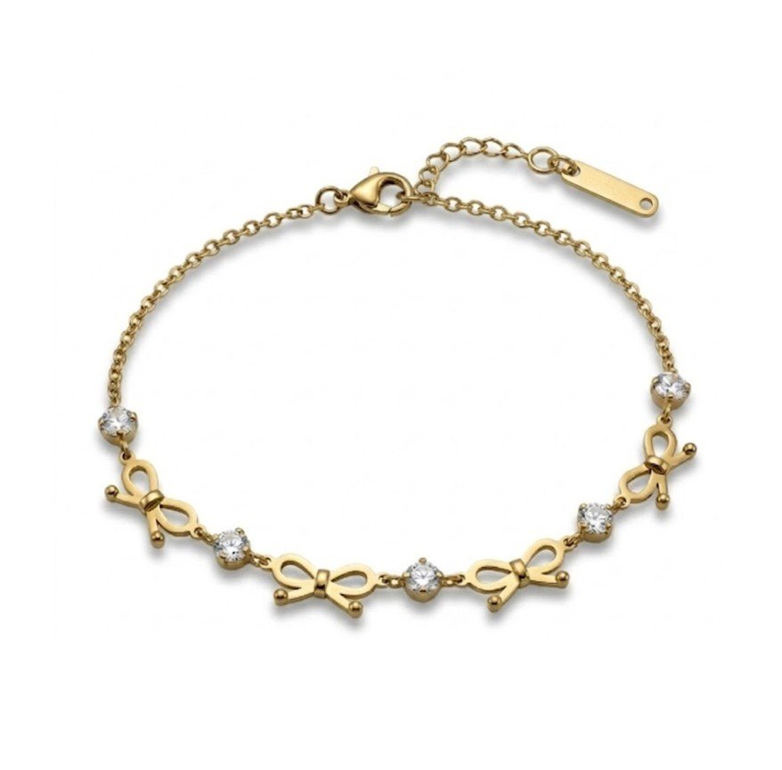 Antique Golden Bow Crystal Bracelet