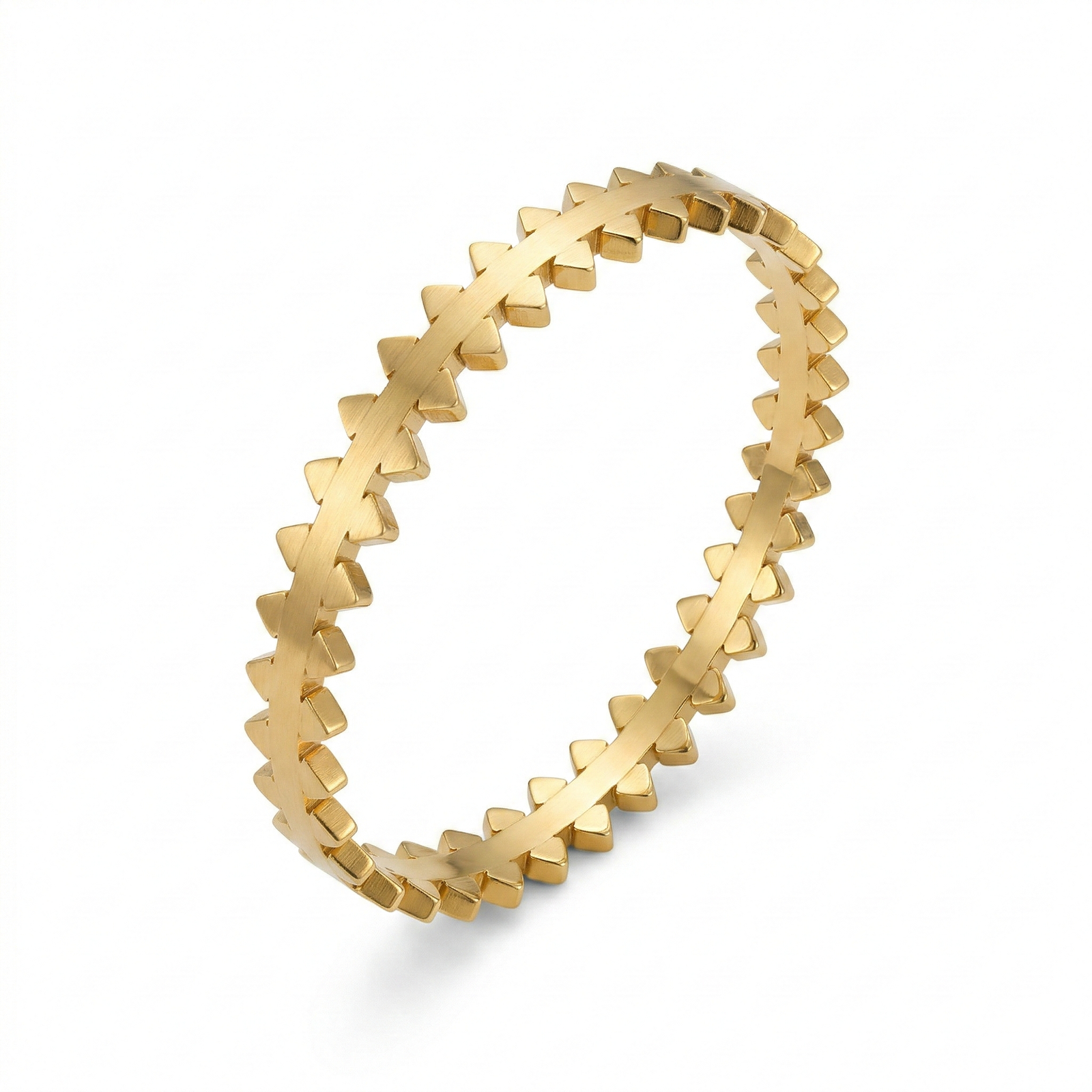 Golden Geometric Prism Bangle