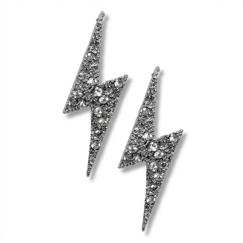 Stardust Bolt Pave Drop Earrings