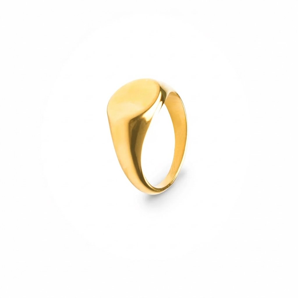 Classic Gold Round Signet Ring