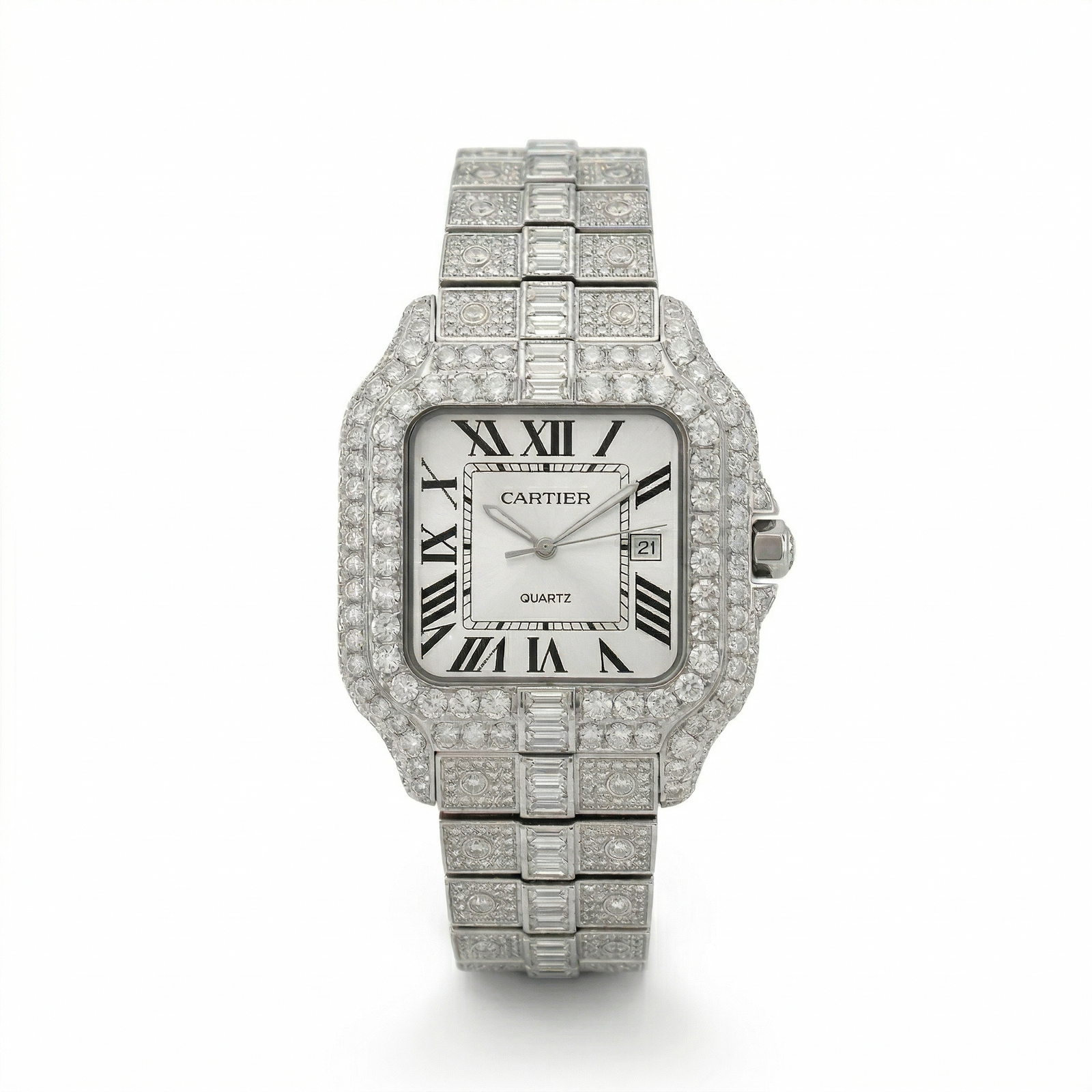 Iced Out Cartier Watch