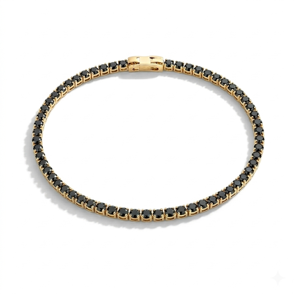 Midnight Gold Tennis Bracelet