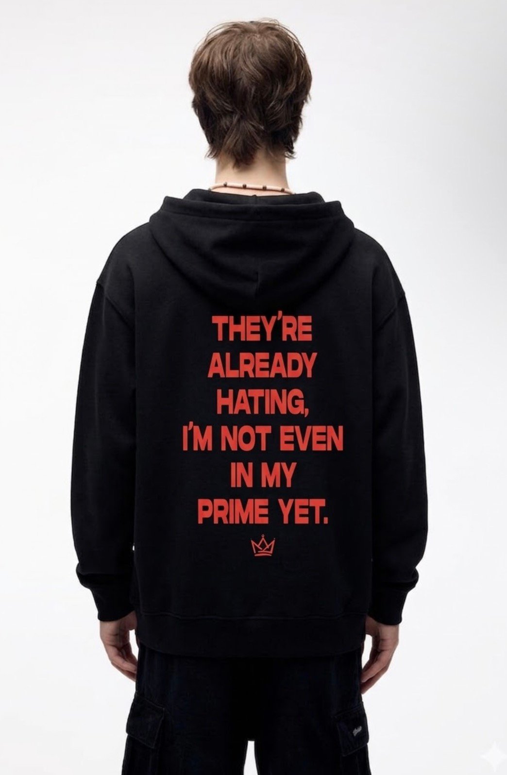 Graphic Hoodie Statement Print – Black Red