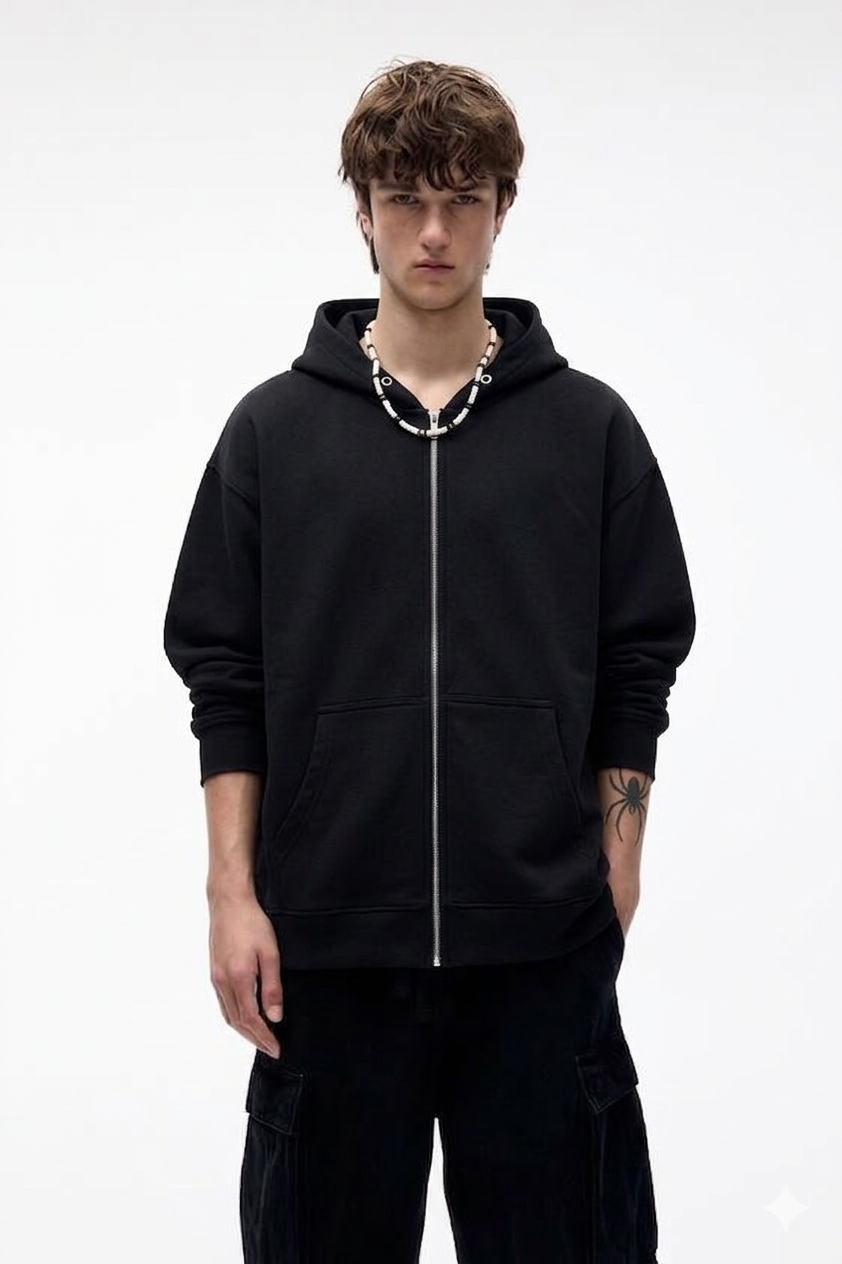 Plain Zip Hoodie