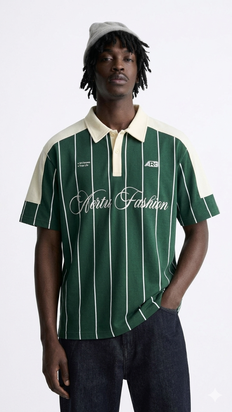 Striped Polo Shirt – Green White
