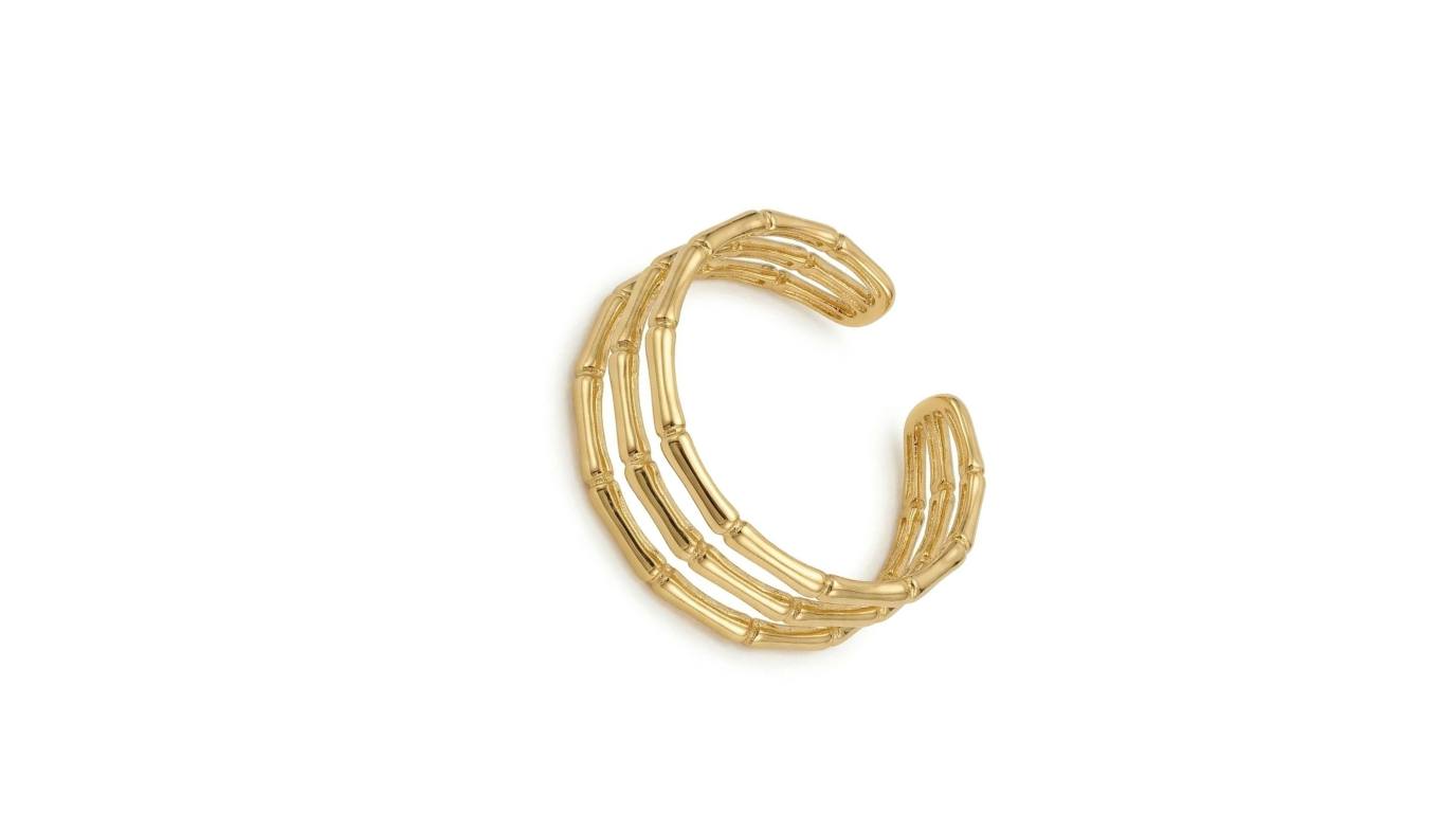 Triple Stacked Gold Handcuff