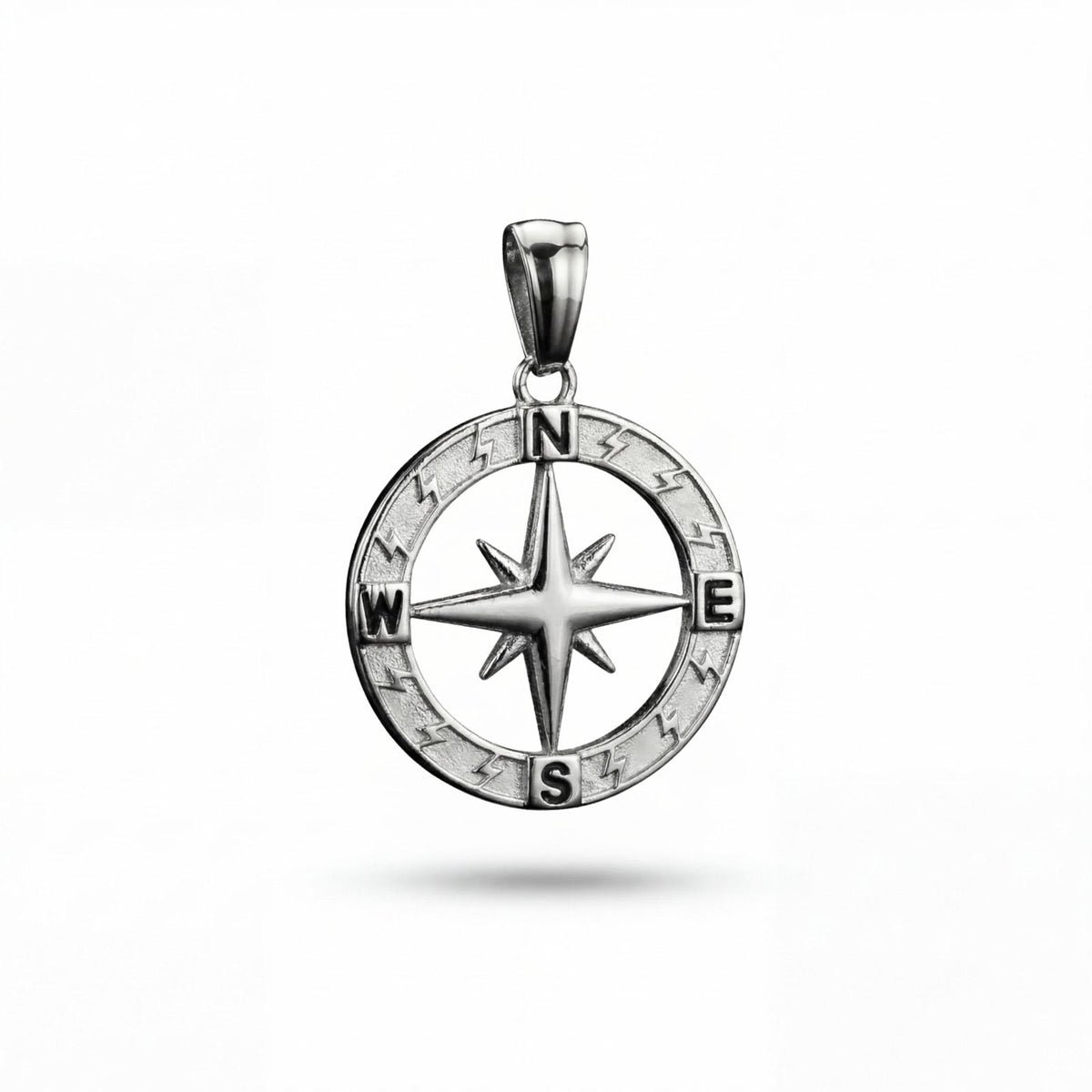 Classic Silver Compass Pendant