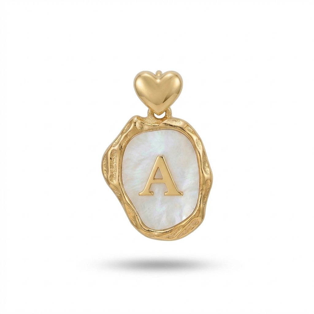 Golden Heart & Alphabet Pendant