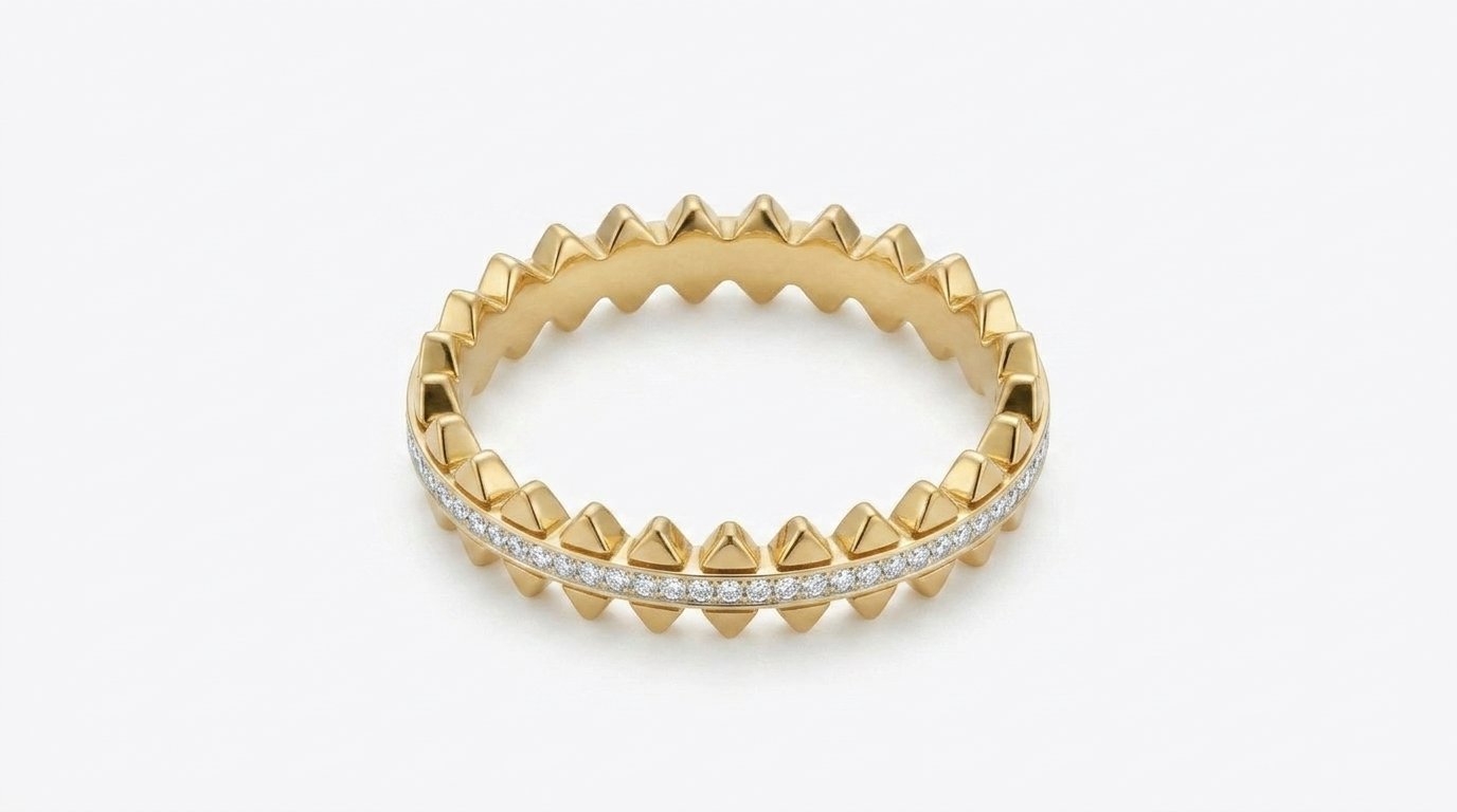 Gold Diamond Spike Bangle