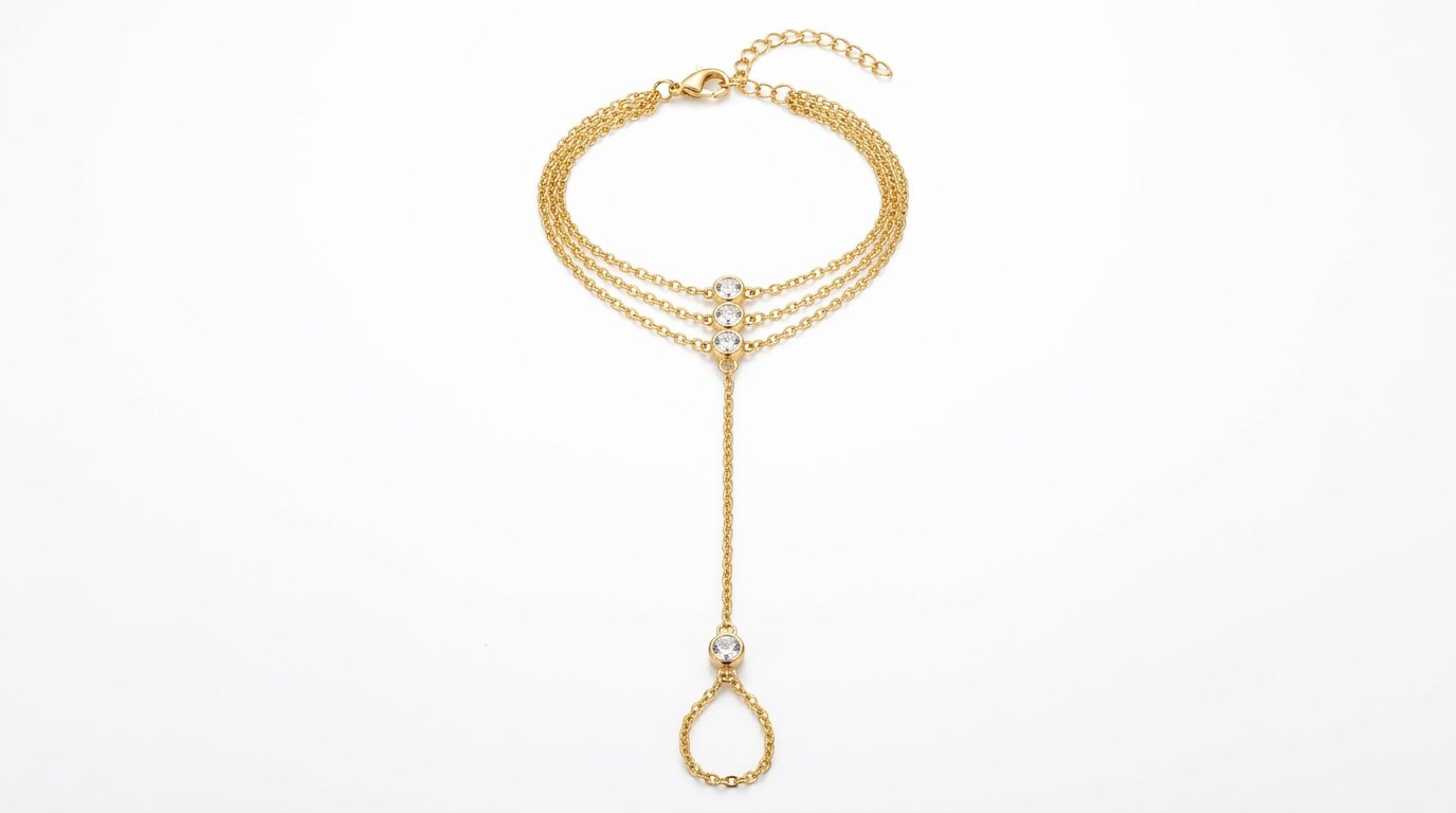 Lumina Triple-Strand Crystal Hand Chain