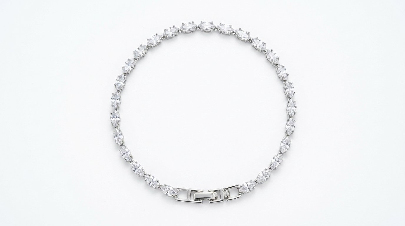 Radiant Marquise-Cut Silver Tennis Bracelet
