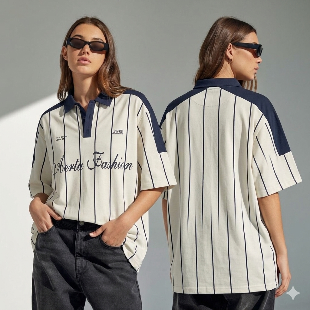 North Fashion Heritage Oversized Polo Blue