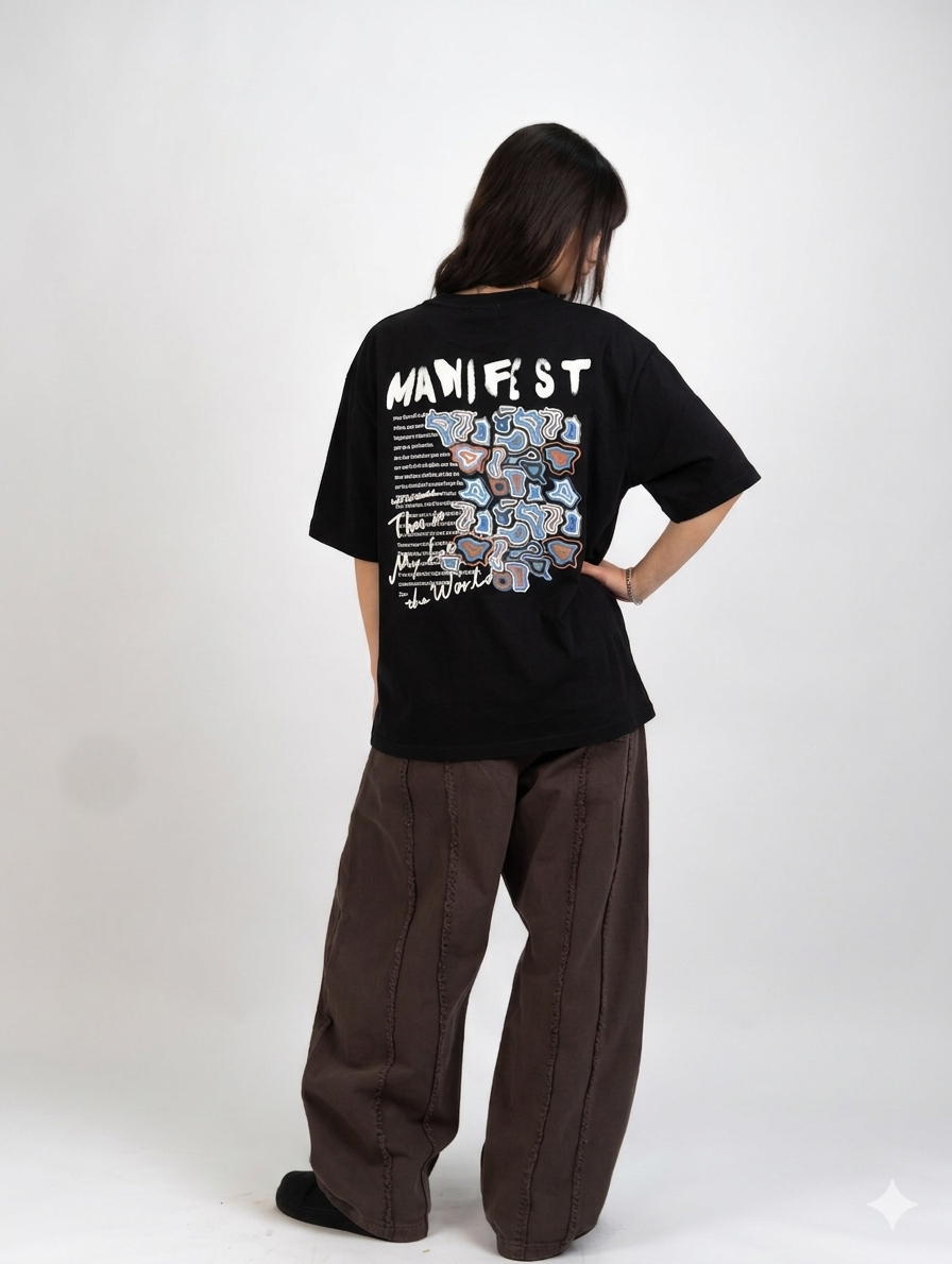 "Manifest" Abstract Oversized Graphic Tee
