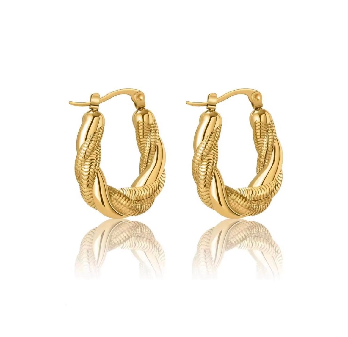 Twisted Serpent Gold Statement Hoops