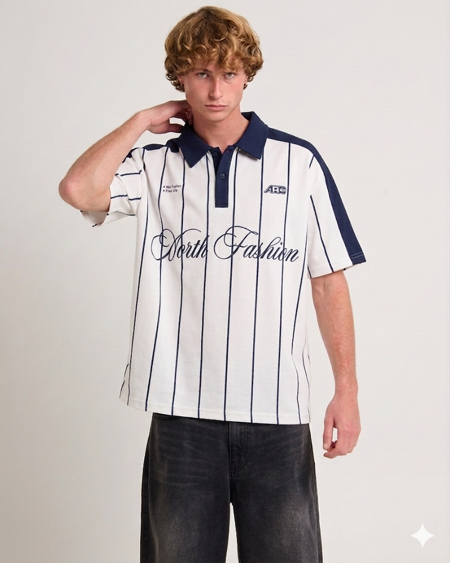 Striped Polo Shirt – Blue White