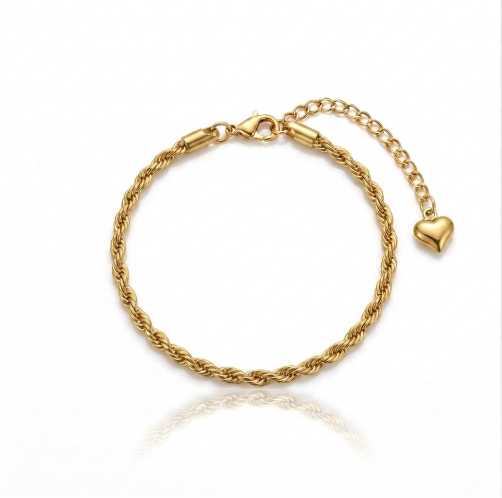 Aurelia Twisted Rope Heart Bracelet