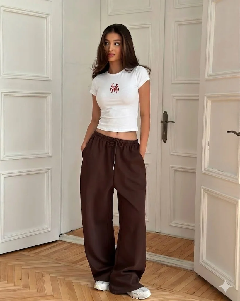 Spider Graphic Crop Top White