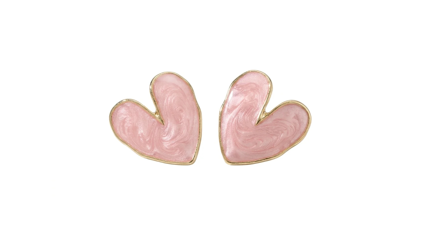 Blush Heart Studs Pink