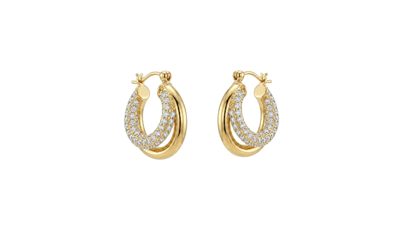Dual-Tone Pavé Hoops