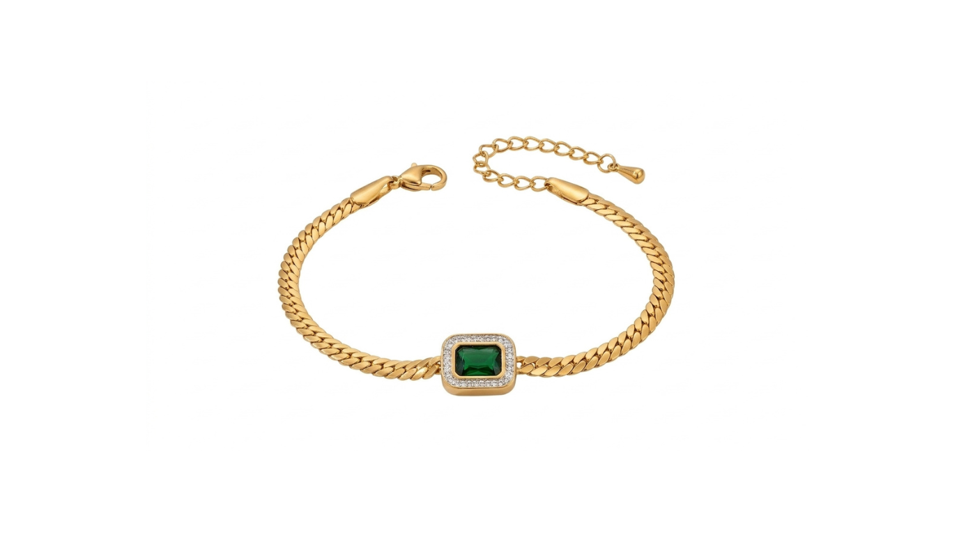 Verdant Cut Halo Bracelet