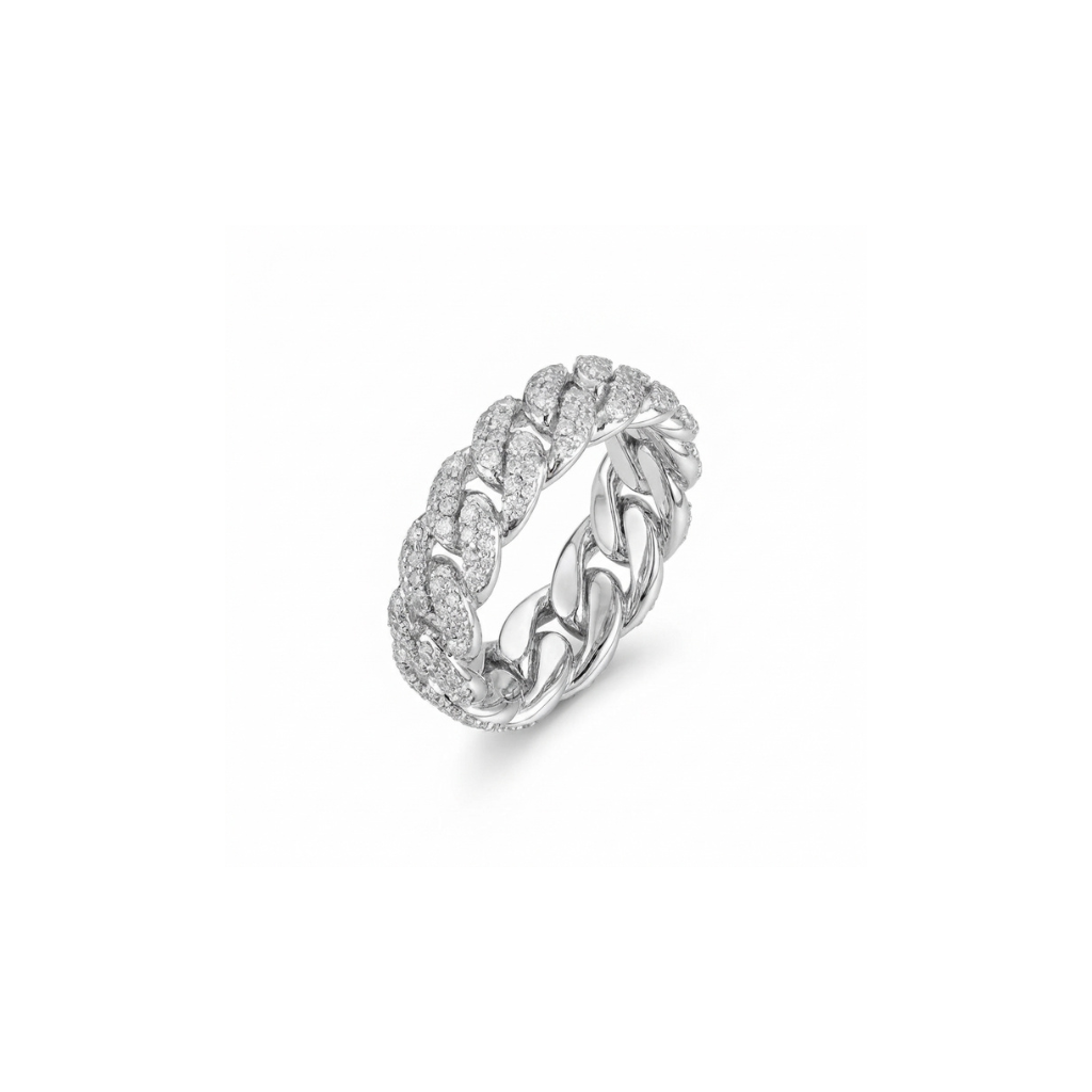 Pave Cuban Link Eternity Band