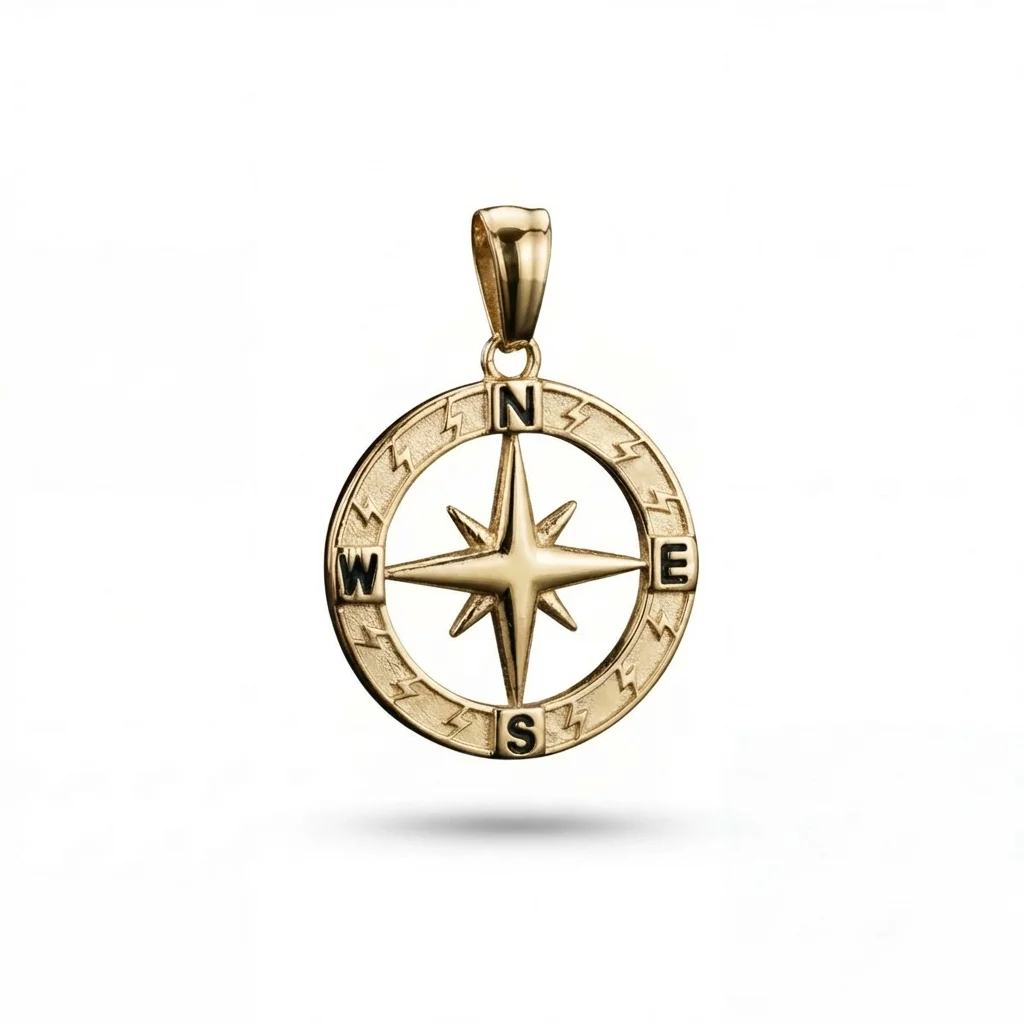 Classic Gold Compass Pendant