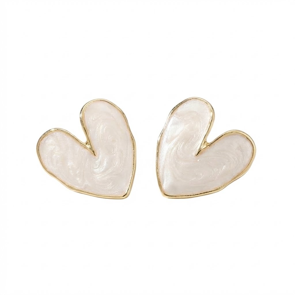Blush Heart Studs