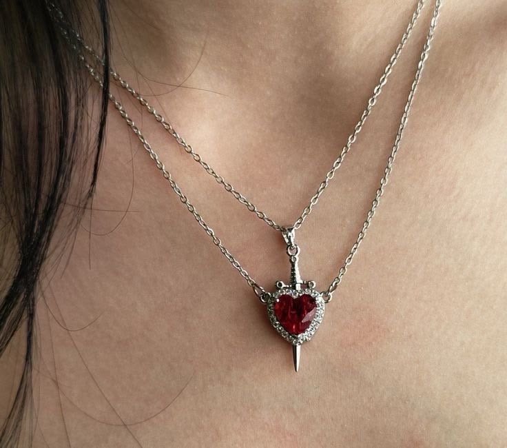 heart and sword pendant for couples